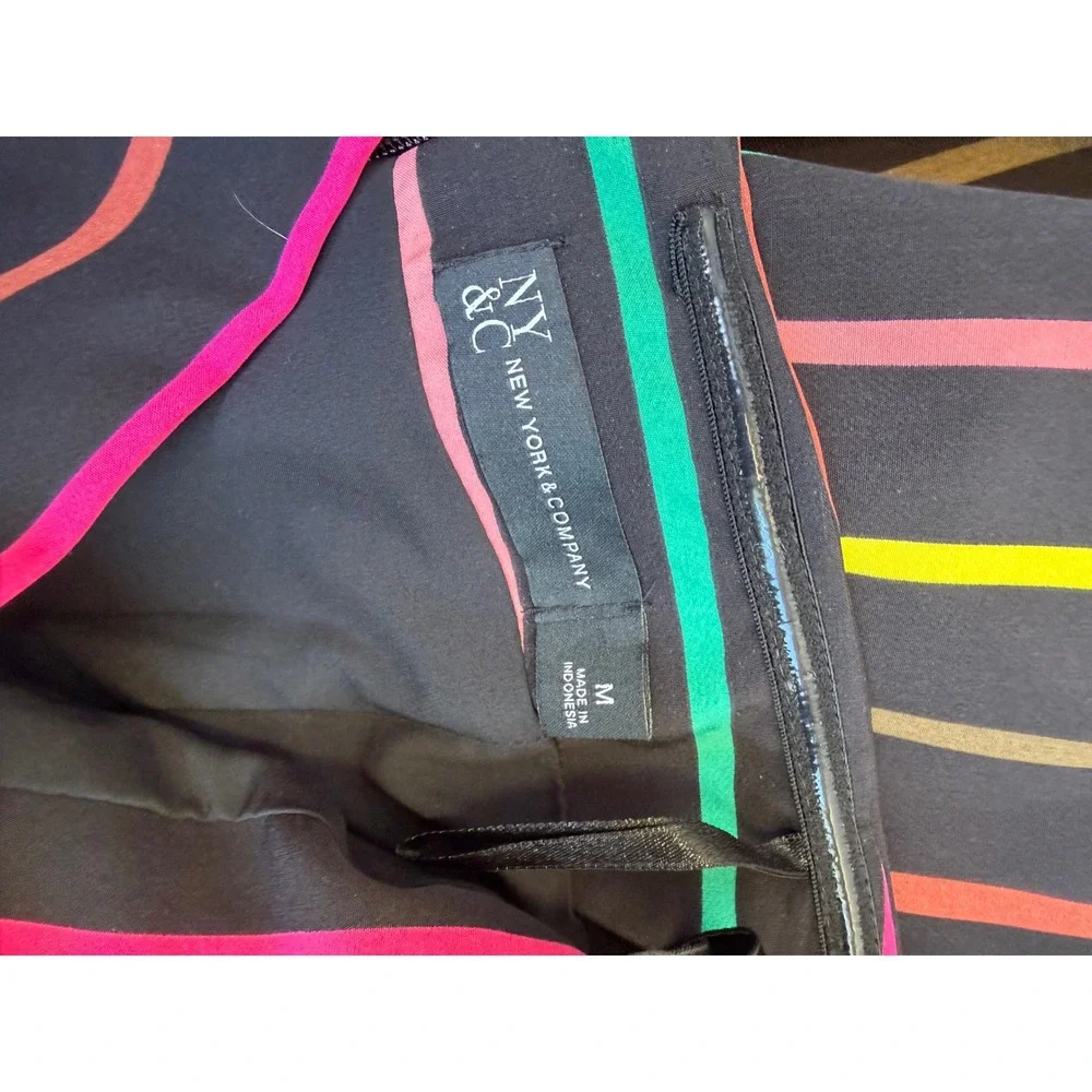 New York & Company Striped Strapless Jumpsuit Womens‎ Medium Colorful Bright